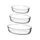 3-Piece Oval Glass Oven Baking Tray Set