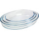 3-Piece Oval Glass Oven Baking Tray Set