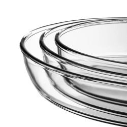 3-Piece Oval Glass Oven Baking Tray Set