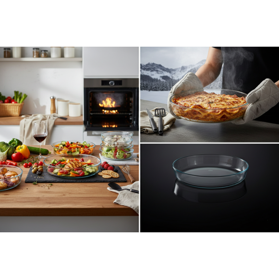 Round Glass Oven Tray 26cm