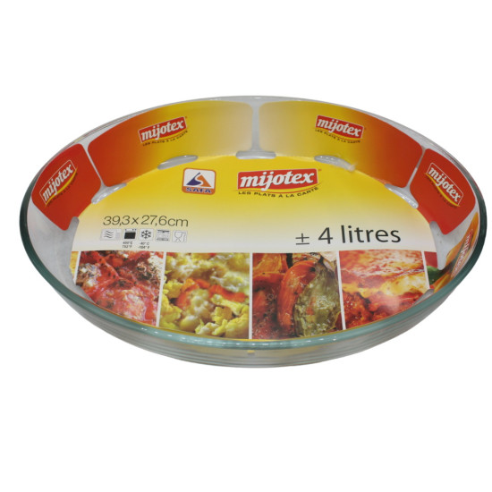Oval Glass Oven Tray, 4 Liters