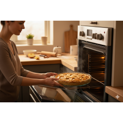 Round glass oven tray, 21.6 cm