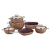 طقم قدور تركي صافلون جرانيت مكونة من 10 قطعه بني