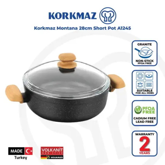 قدر كوركماز مونتانا منخفض 28 سم