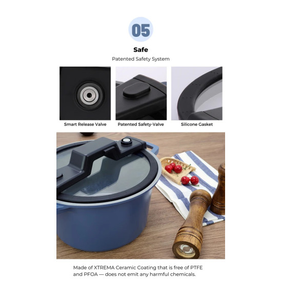 قدر ضغط من نيوفلام 5.4 لتر ازرق