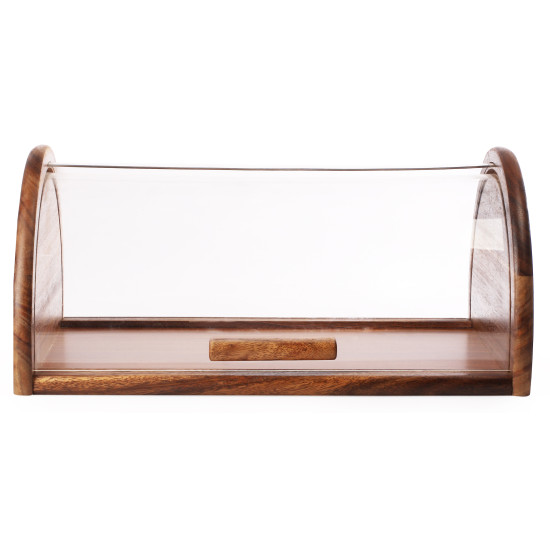 صندوق خبز خشبي بغطاء اكريليك منزلق من بيلي