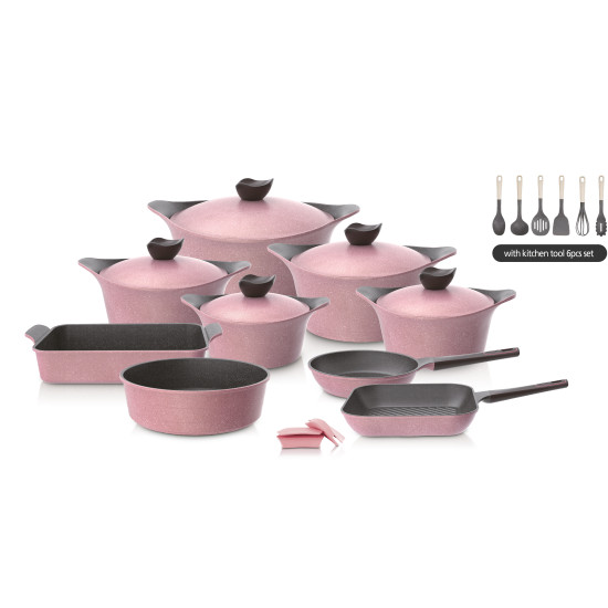 Neoflam Eni Cookware Set 20 Pieces Pink