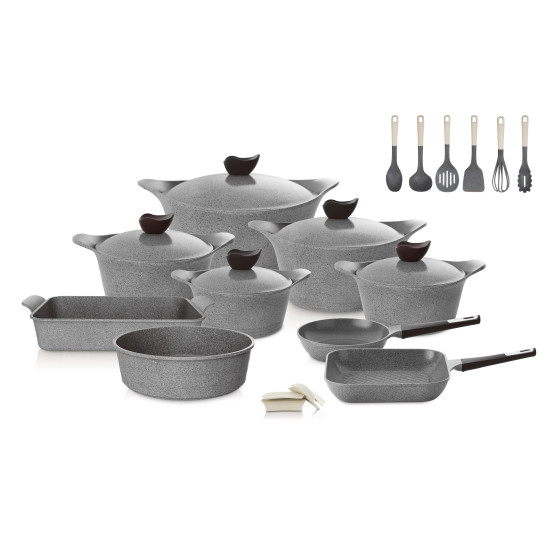 Pots Neoflam Eni Cookware Set, 20 Pieces, Grey