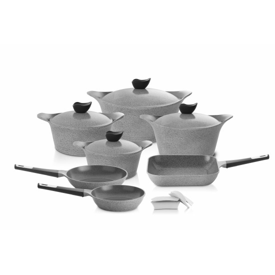 Eni granite cookware set, 11 pieces, gray