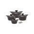 Eni granite cookware set with black lid, 8 pieces